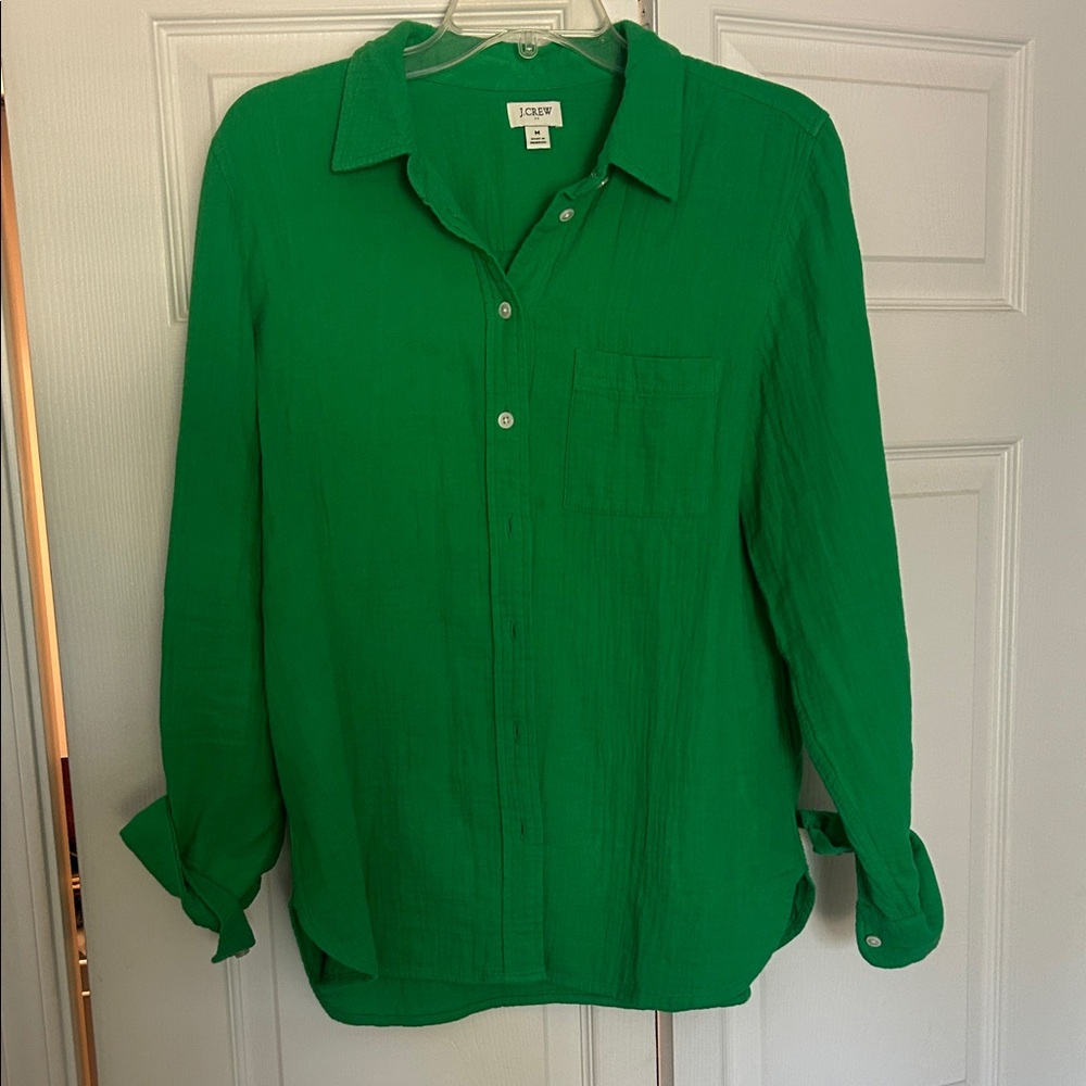J. Crew Vibrant Green Casual Shirt